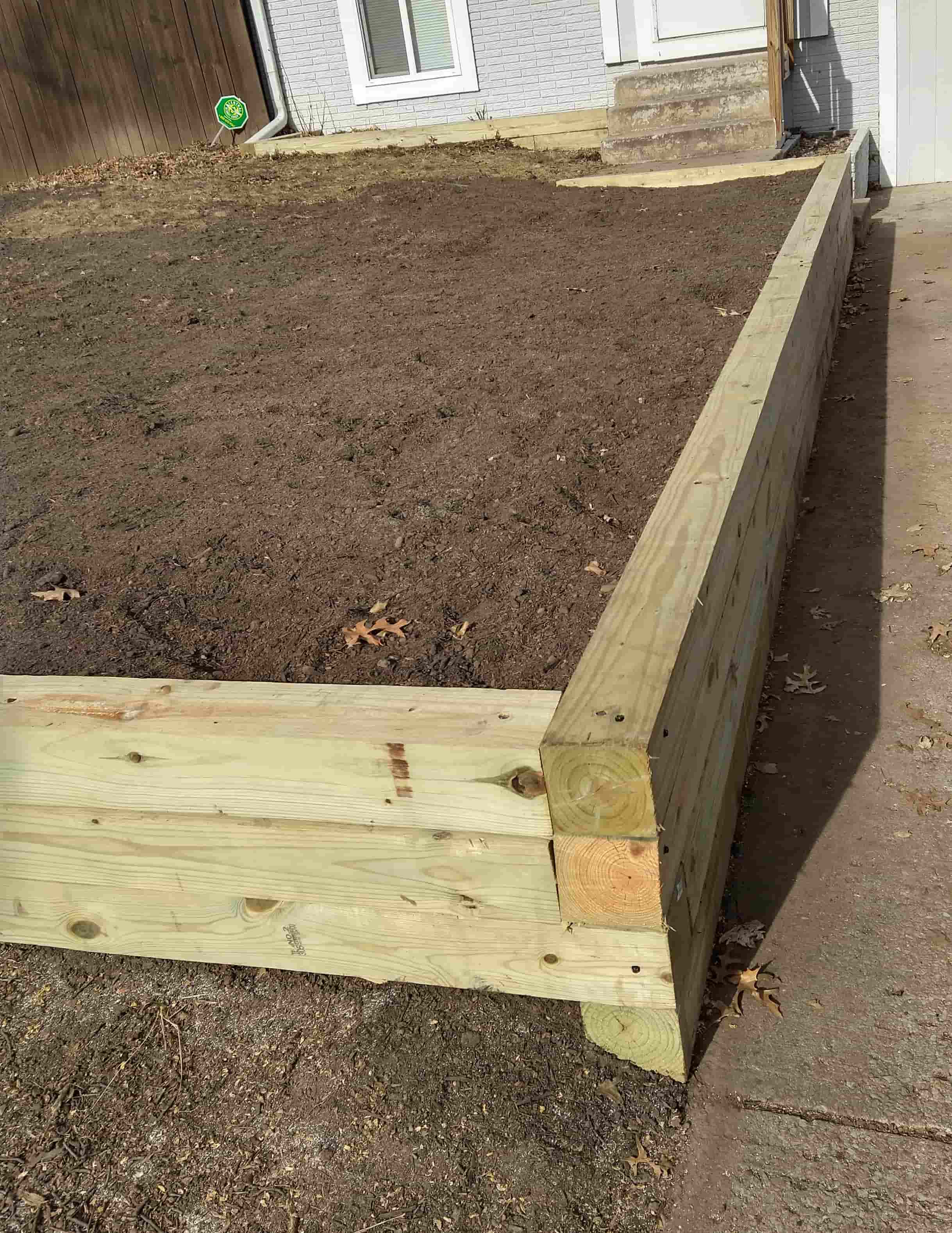 Yard terracing project in Kansas City area